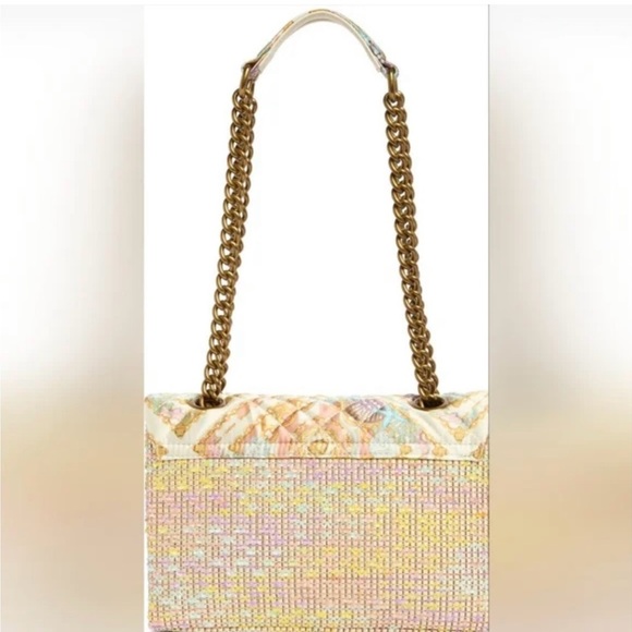 Kurt Geiger London Brixton Cream Comb Raffia Bag - Picture 3 of 6